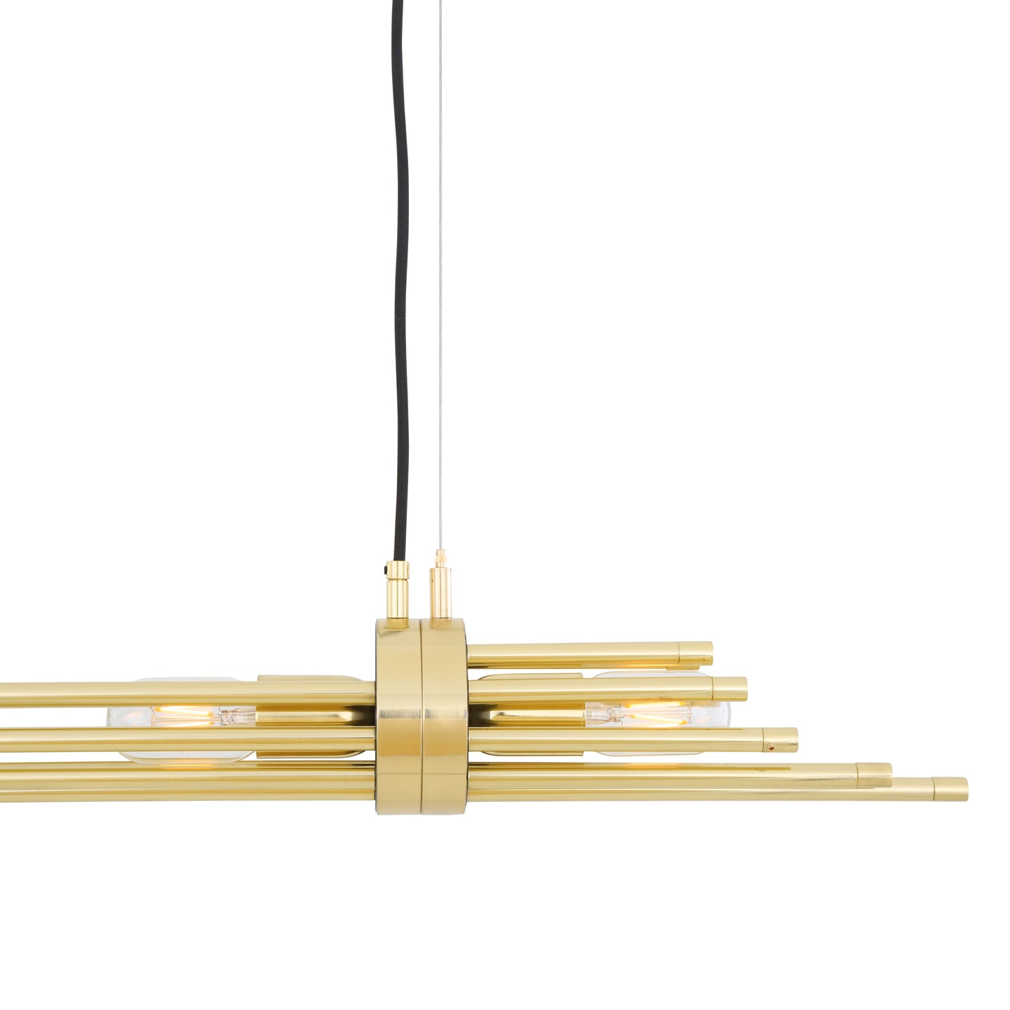 Victoria Modern Brass Chandelier, Four Light