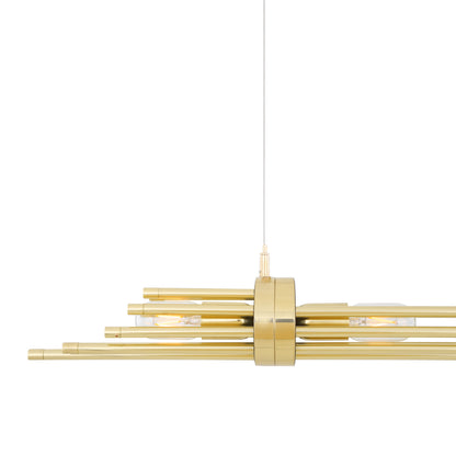 Victoria Modern Brass Chandelier, Four Light