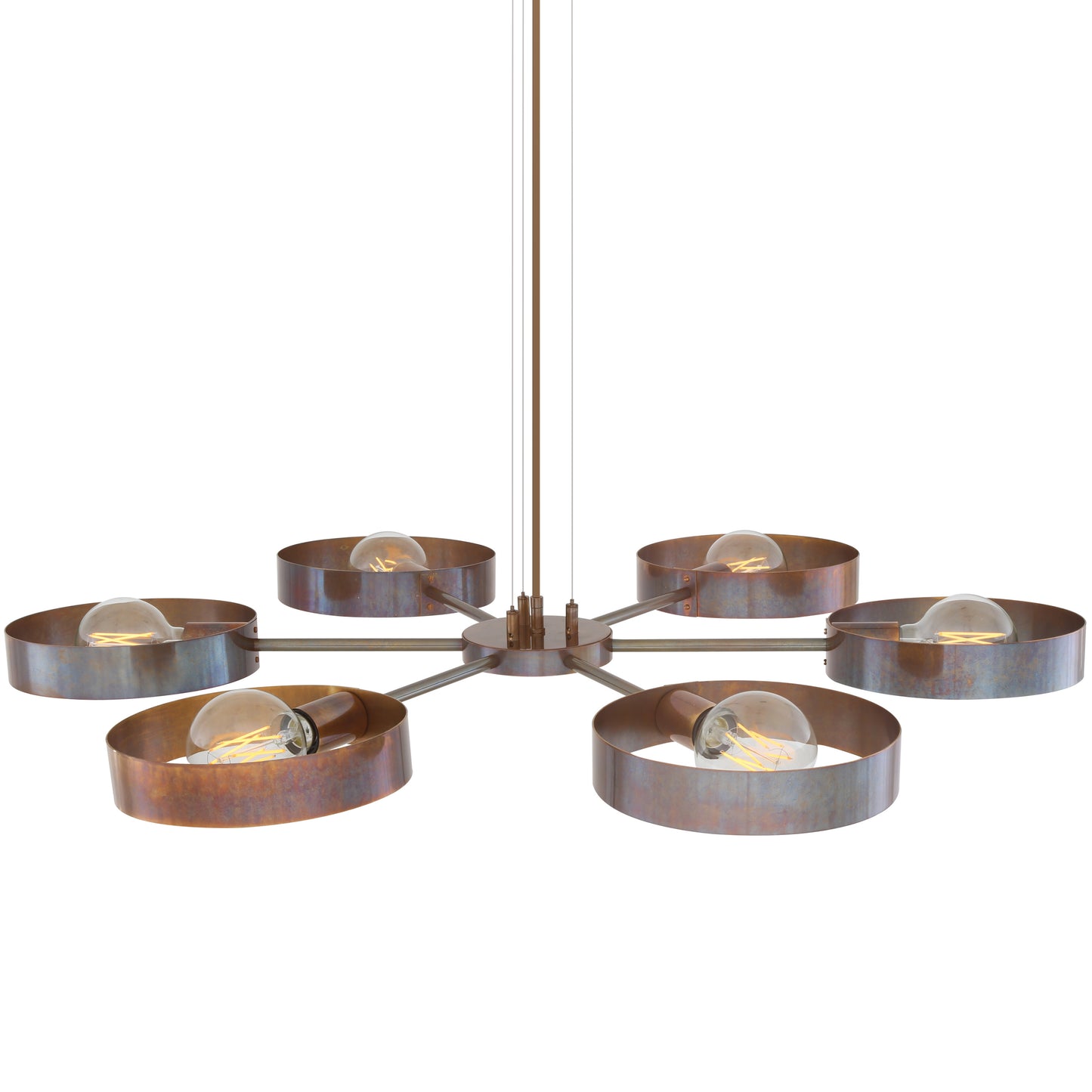 Fossa Modern Industrial Chandelier, Six-Arm