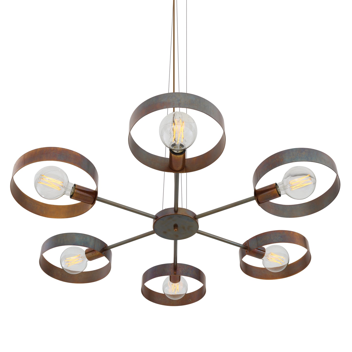 Fossa Modern Industrial Chandelier, Six-Arm