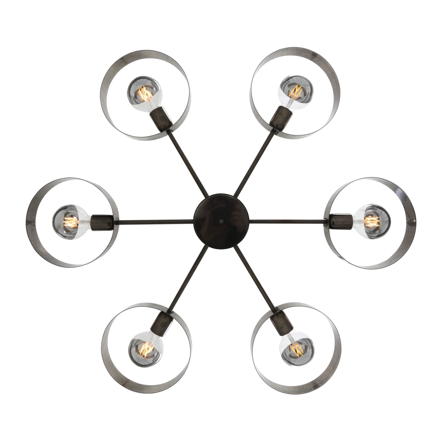 Fossa Modern Industrial Chandelier, Six-Arm