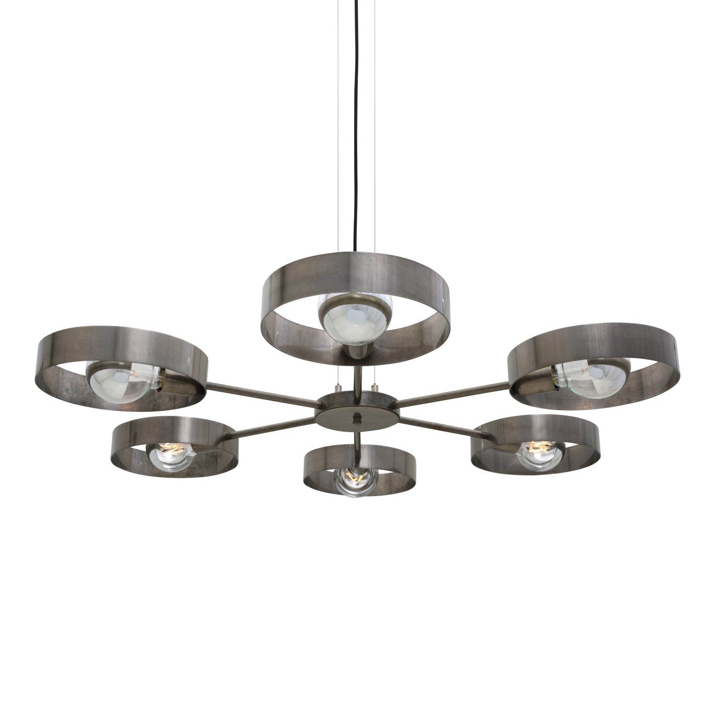 Fossa Modern Industrial Chandelier, Six-Arm