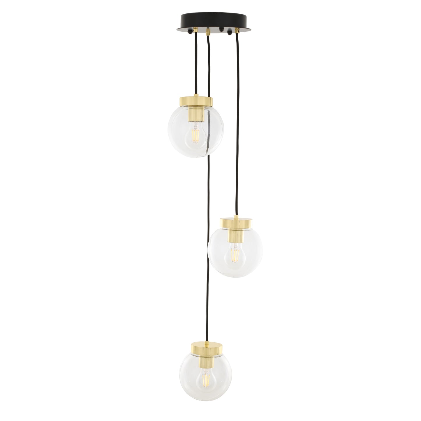 Agusta Cascade Globe Chandelier, Three-Light