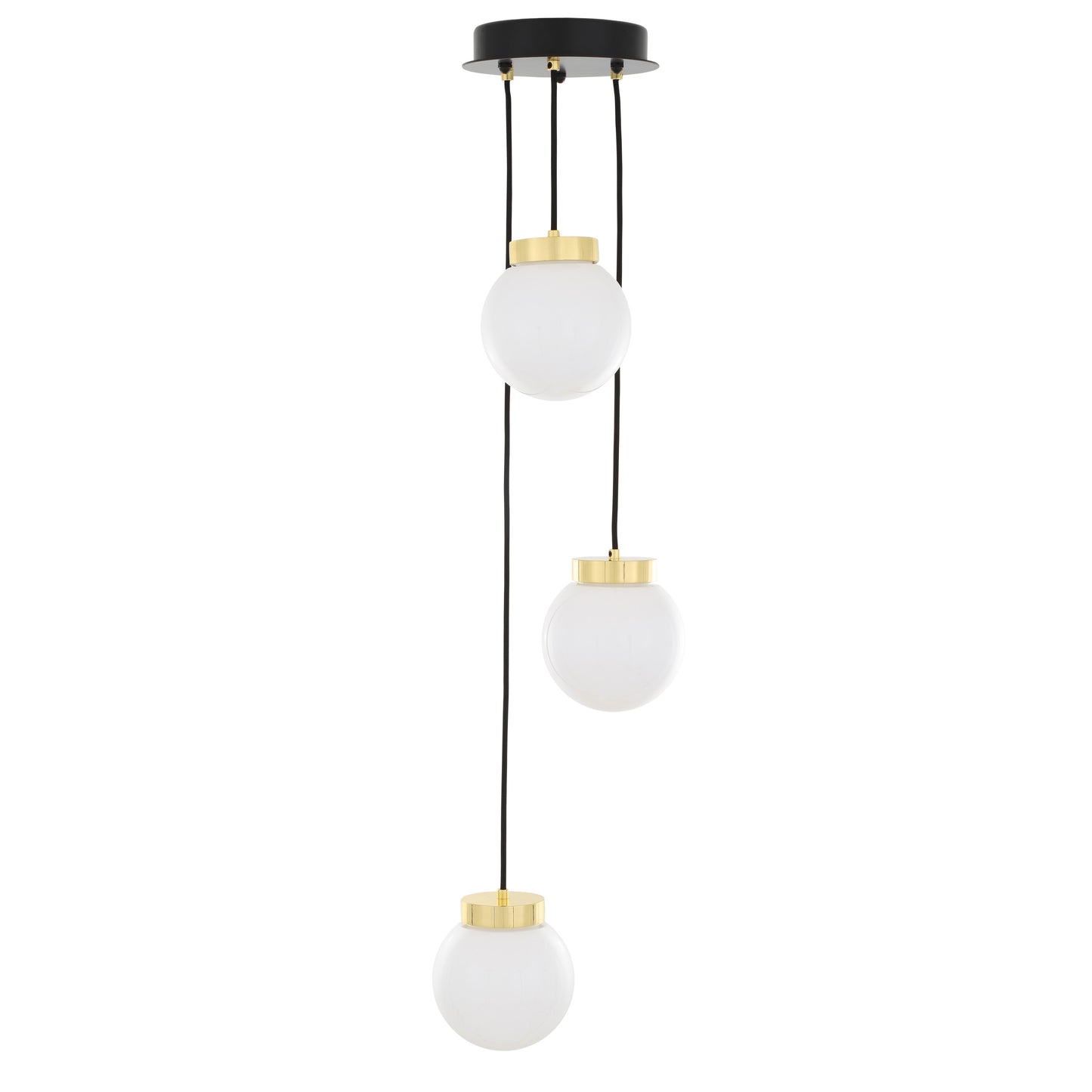 Agusta Cascade Globe Chandelier, Three-Light