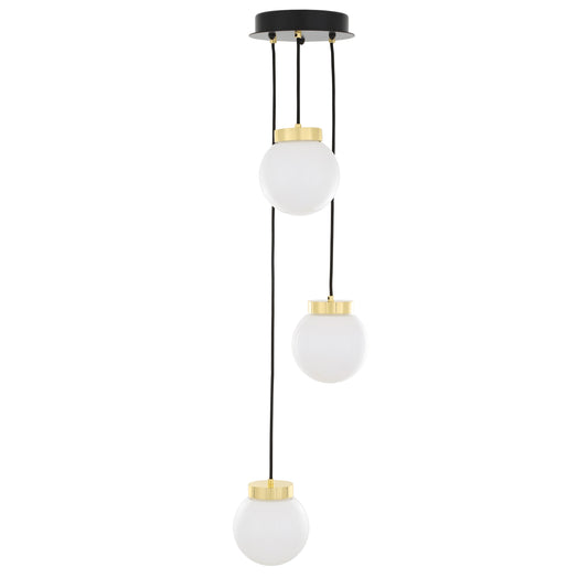 Agusta Cascade Globe Chandelier, Three-Light
