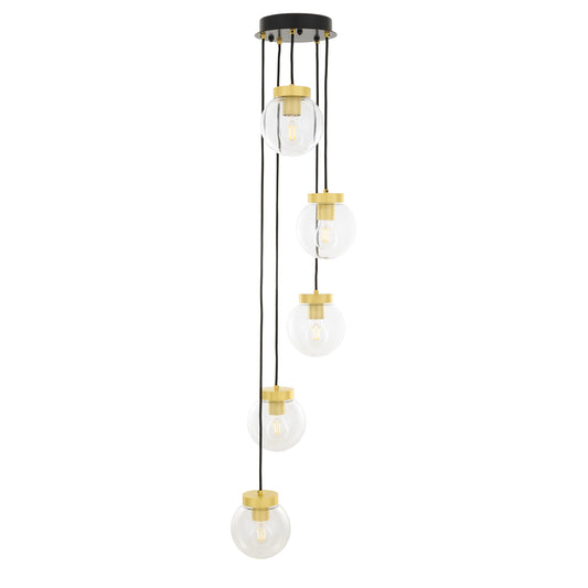 Agusta Cascade Globe Chandelier, Five-Light