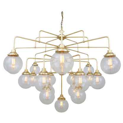 Rome Mid-Century Four-Tier Globe Chandelier, 21-Light