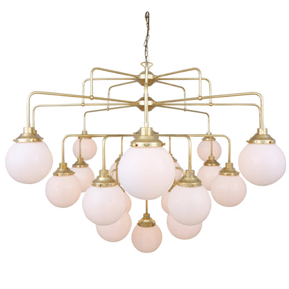 Rome Mid-Century Four-Tier Globe Chandelier, 21-Light