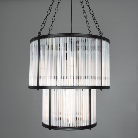 Caledon Two-Tier Chandelier with Glass Rods