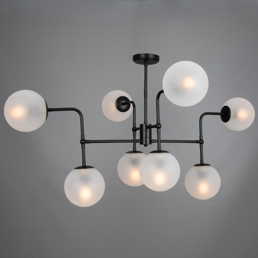 Oklahoma Glass Globe Chandelier, Eight Light