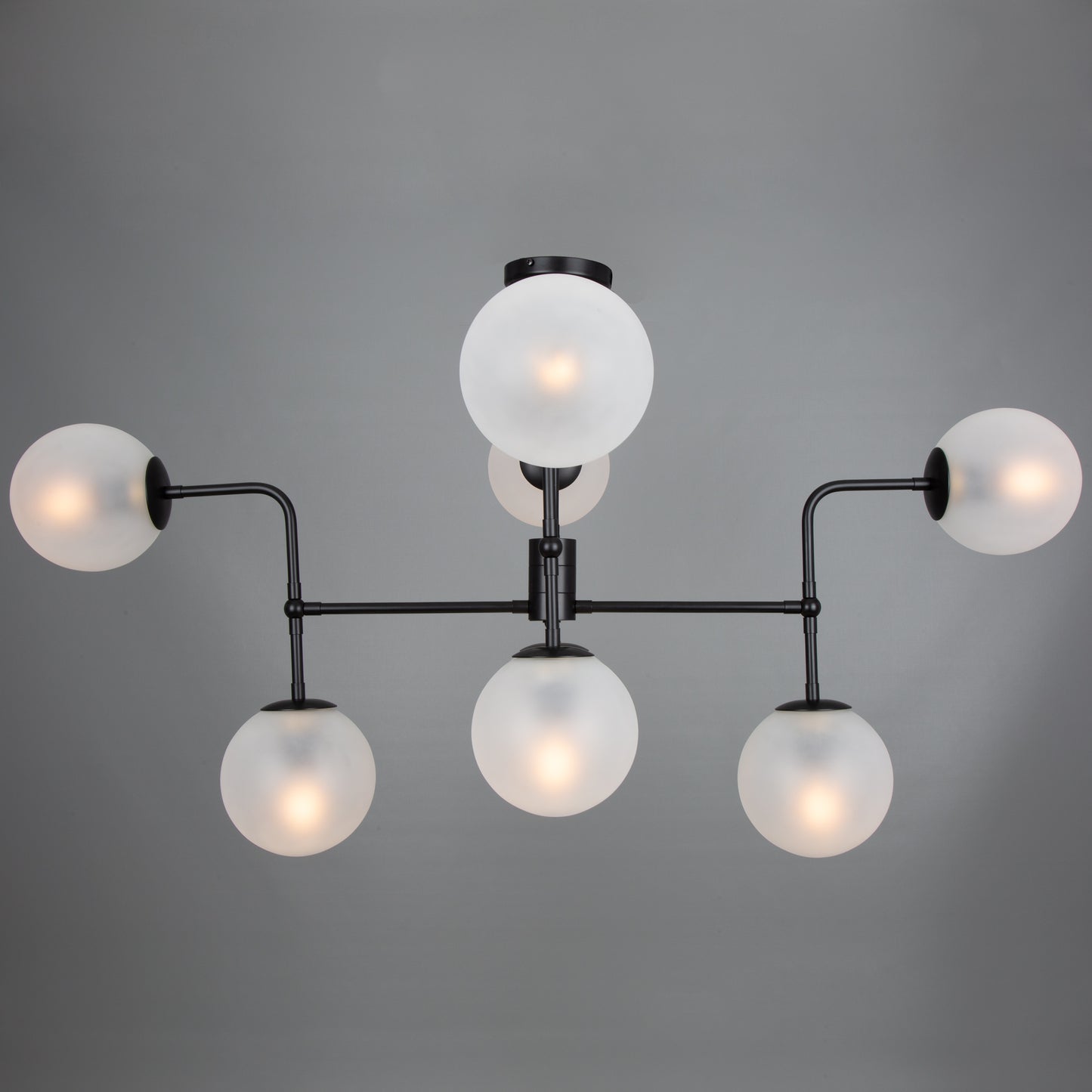 Oklahoma Glass Globe Chandelier, Eight Light