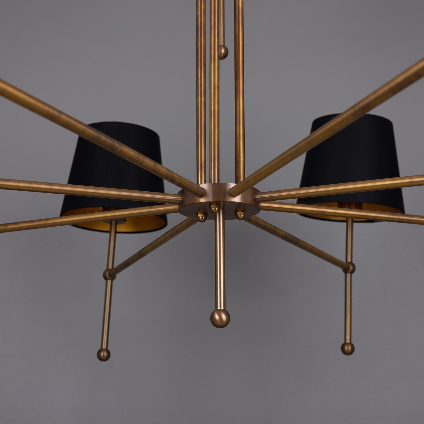California Modern Brass Twelve-Arm Chandelier