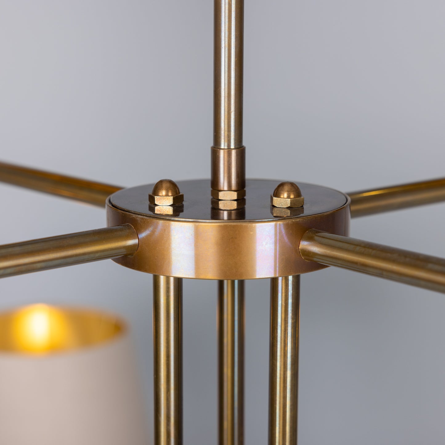 California Modern Brass Twelve-Arm Chandelier
