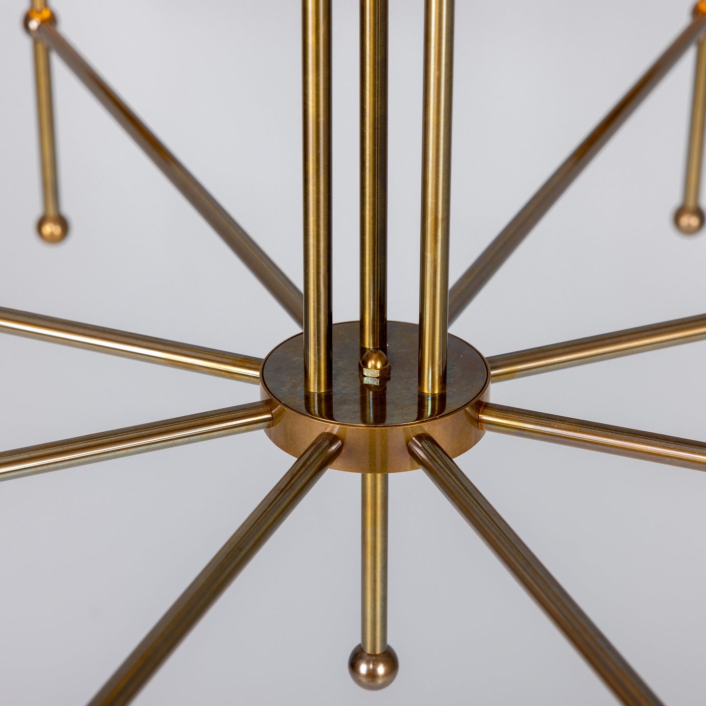 California Modern Brass Twelve-Arm Chandelier