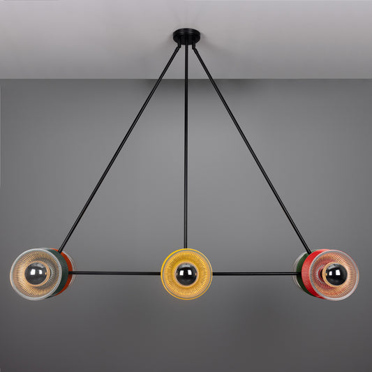 Eclipse Multicoloured Prismatic Glass Dish Chandelier