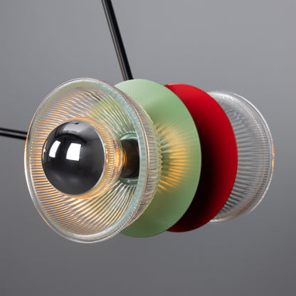 Eclipse Multicoloured Prismatic Glass Dish Chandelier