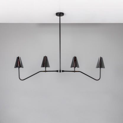 Salvador Island Bar Chandelier with Brass Shades