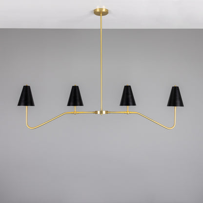 Salvador Island Bar Chandelier with Brass Shades