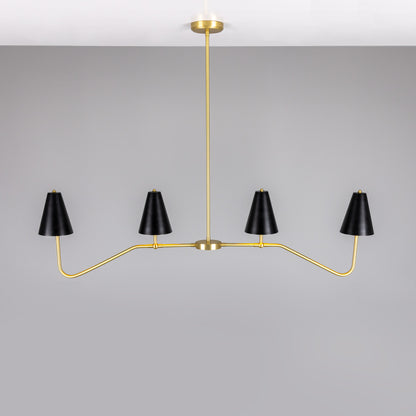 Salvador Island Bar Chandelier with Brass Shades
