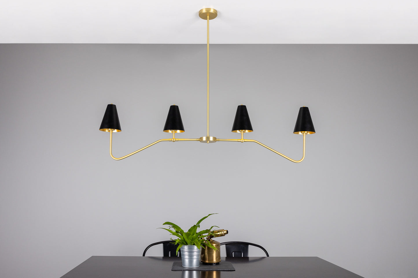 Salvador Island Bar Chandelier with Brass Shades