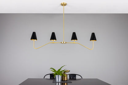Salvador Island Bar Chandelier with Brass Shades