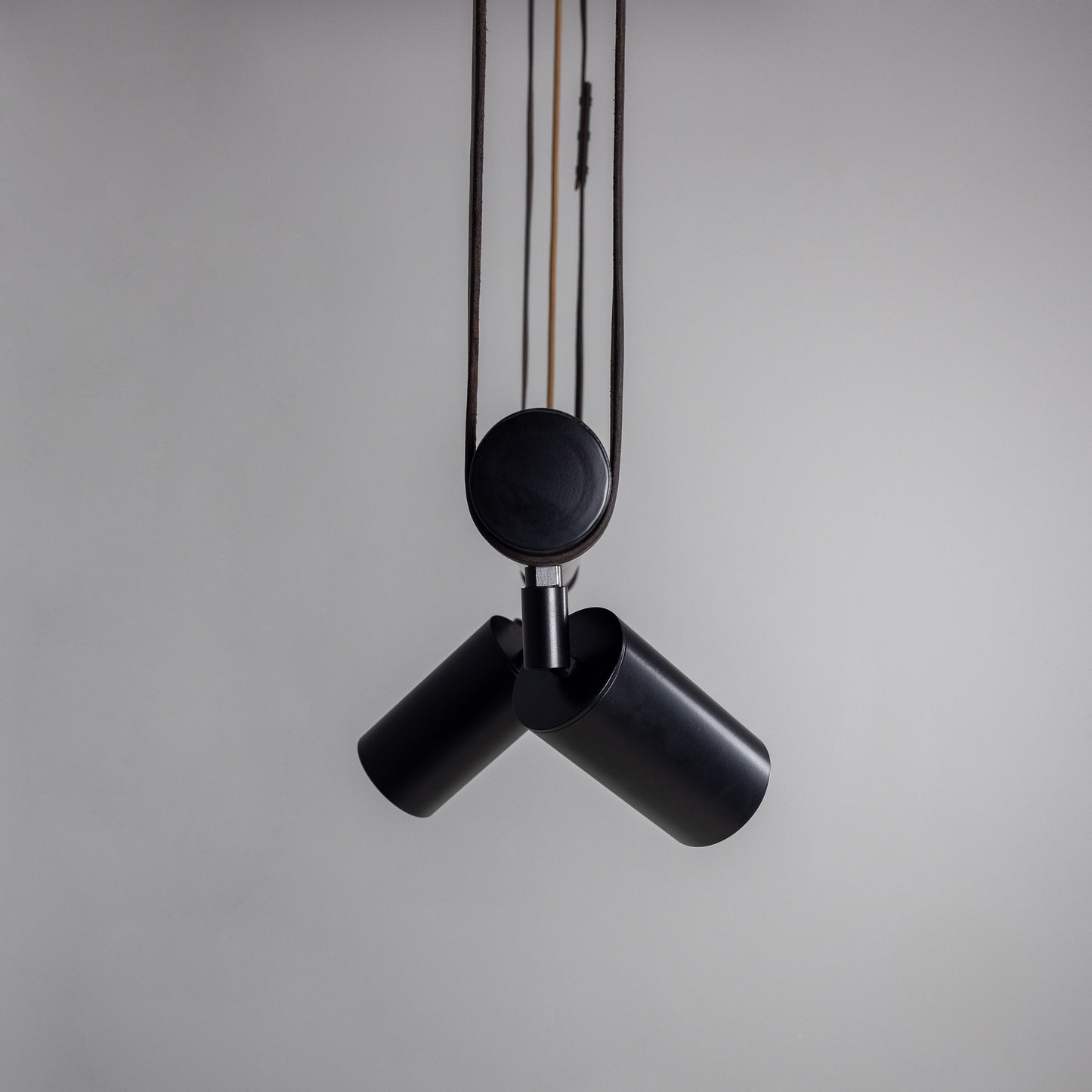 Holmes Linear Island Pendant with Leather Straps, Five-Light