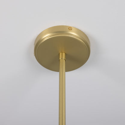 Para Modern Brass Chandelier with Fabric Shades, Six-Arm