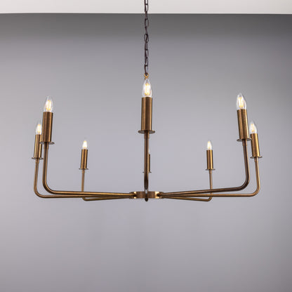 Irvine Modern Brass Chandelier, Eight-Light