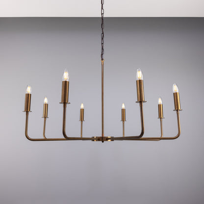 Irvine Modern Brass Chandelier, Eight-Light