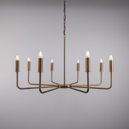Irvine Modern Brass Chandelier, Eight-Light