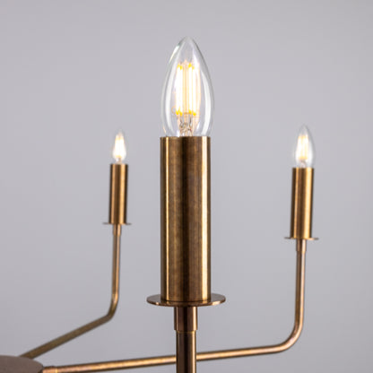 Irvine Modern Brass Chandelier, Eight-Light