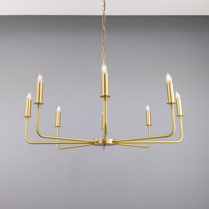 Irvine Modern Brass Chandelier, Eight-Light