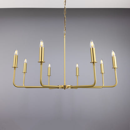 Irvine Modern Brass Chandelier, Eight-Light