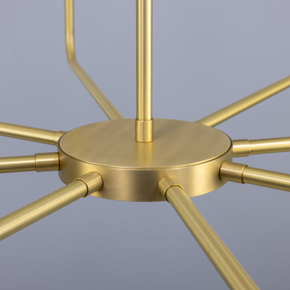 Irvine Modern Brass Chandelier, Eight-Light