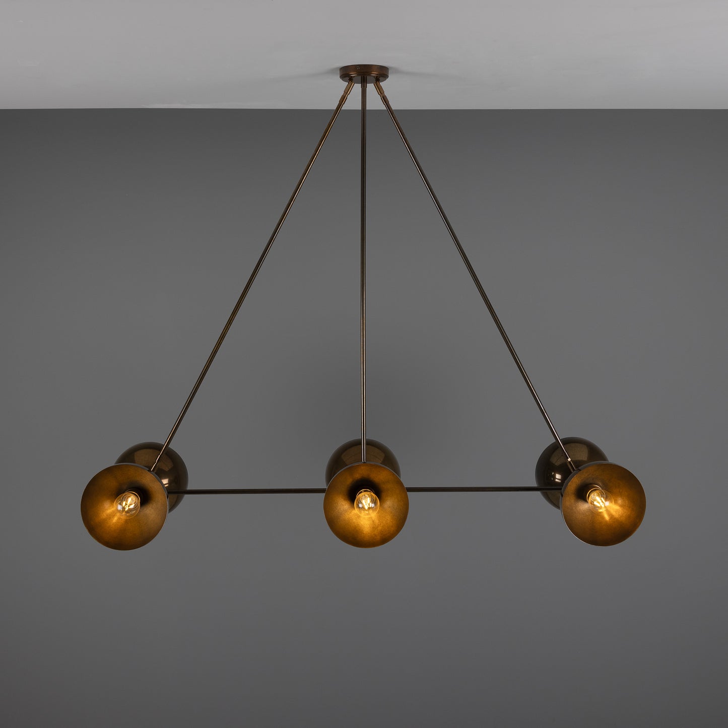 Eclipse Brass Dome Chandelier, Six-Light