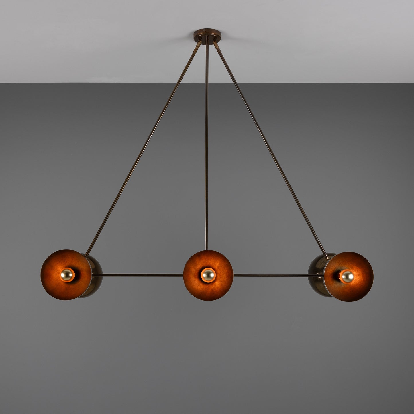 Eclipse Brass Dome Chandelier, Six-Light