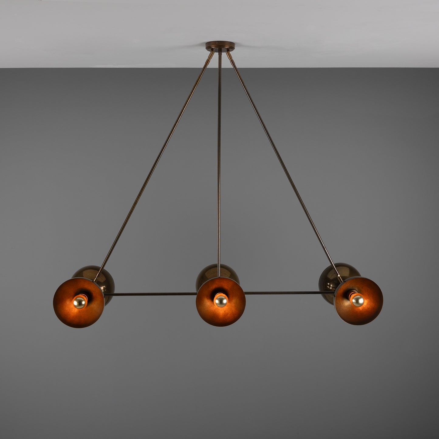 Eclipse Brass Dome Chandelier, Six-Light