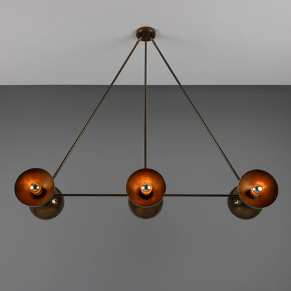 Eclipse Brass Dome Chandelier, Six-Light