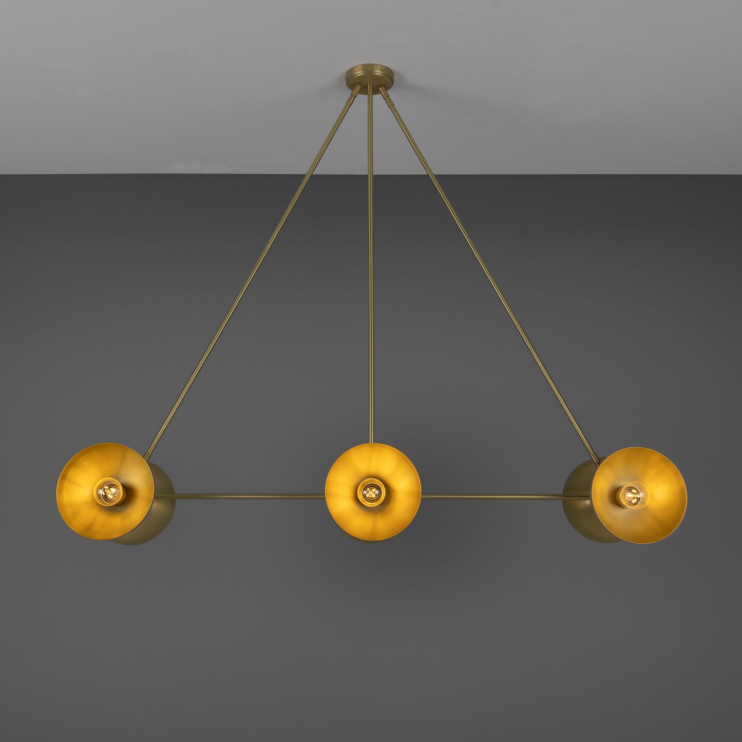 Eclipse Brass Dome Chandelier, Six-Light