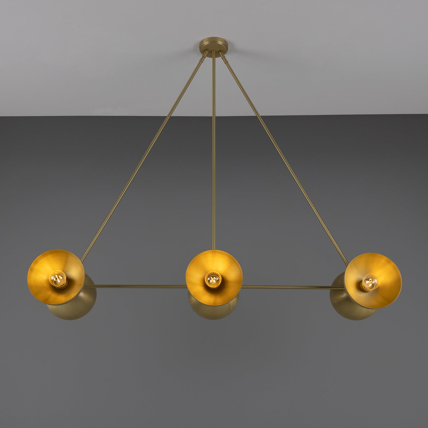 Eclipse Brass Dome Chandelier, Six-Light