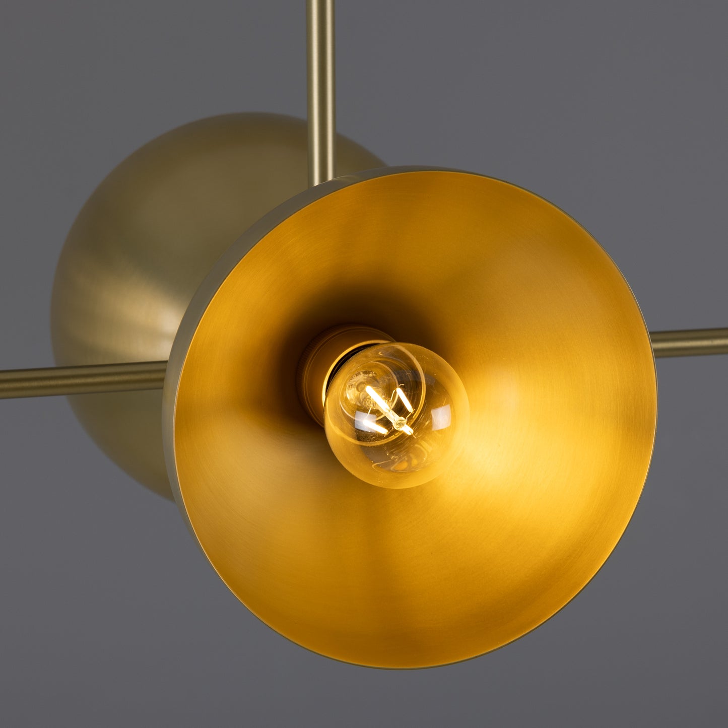 Eclipse Brass Dome Chandelier, Six-Light