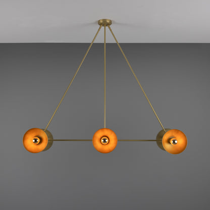 Eclipse Brass Dome Chandelier, Six-Light