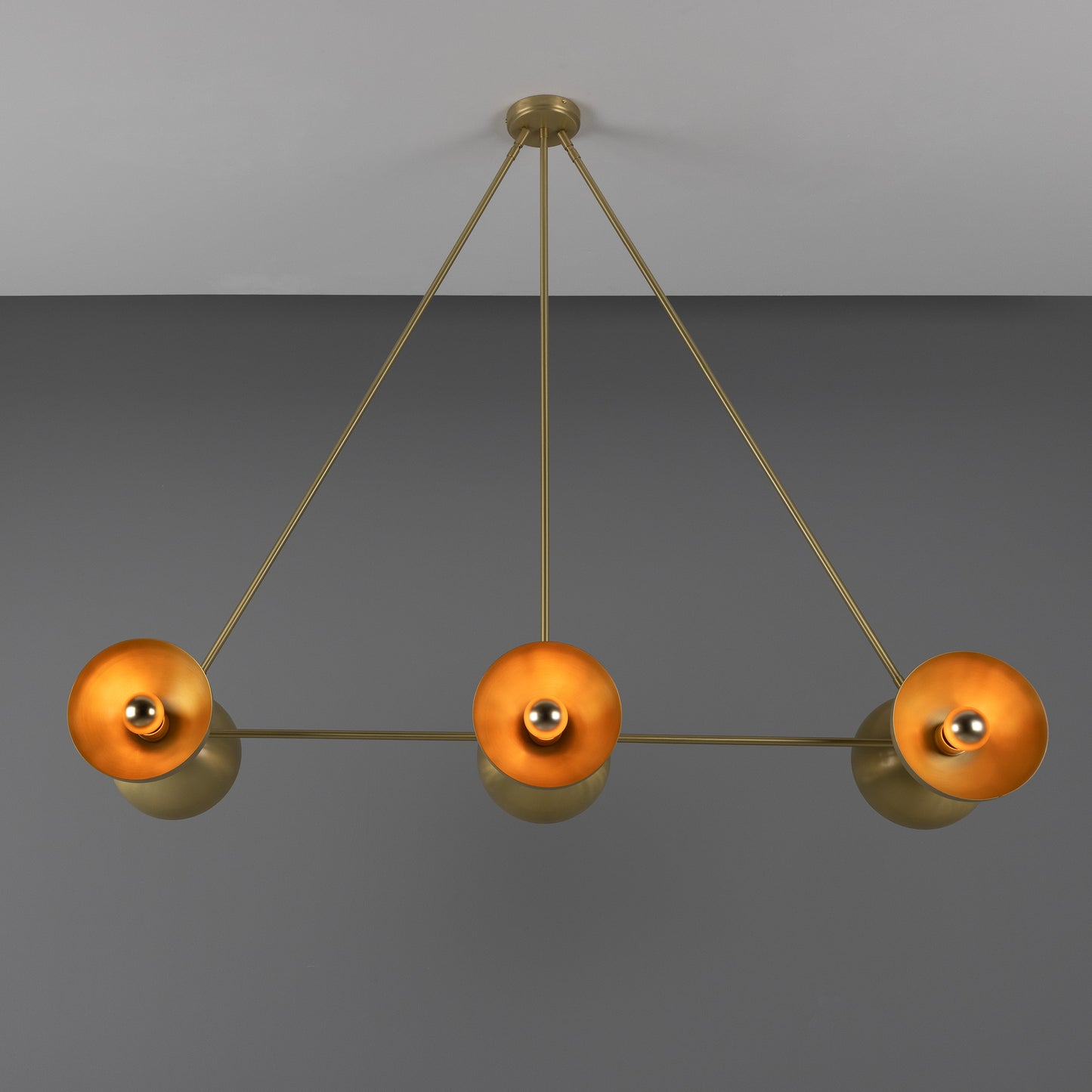 Eclipse Brass Dome Chandelier, Six-Light