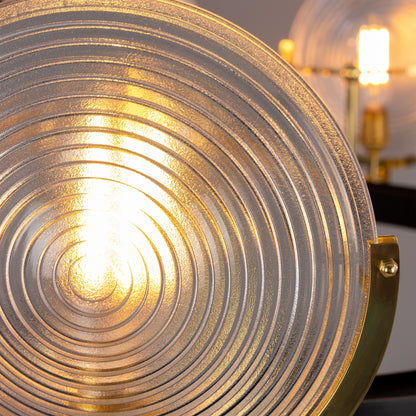 Portland Prismatic Glass Dish Chandelier, Nine-Light