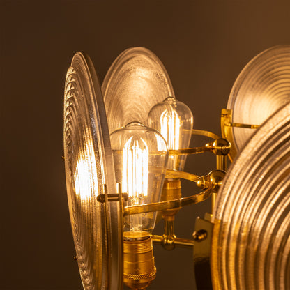 Portland Prismatic Glass Dish Chandelier, Nine-Light