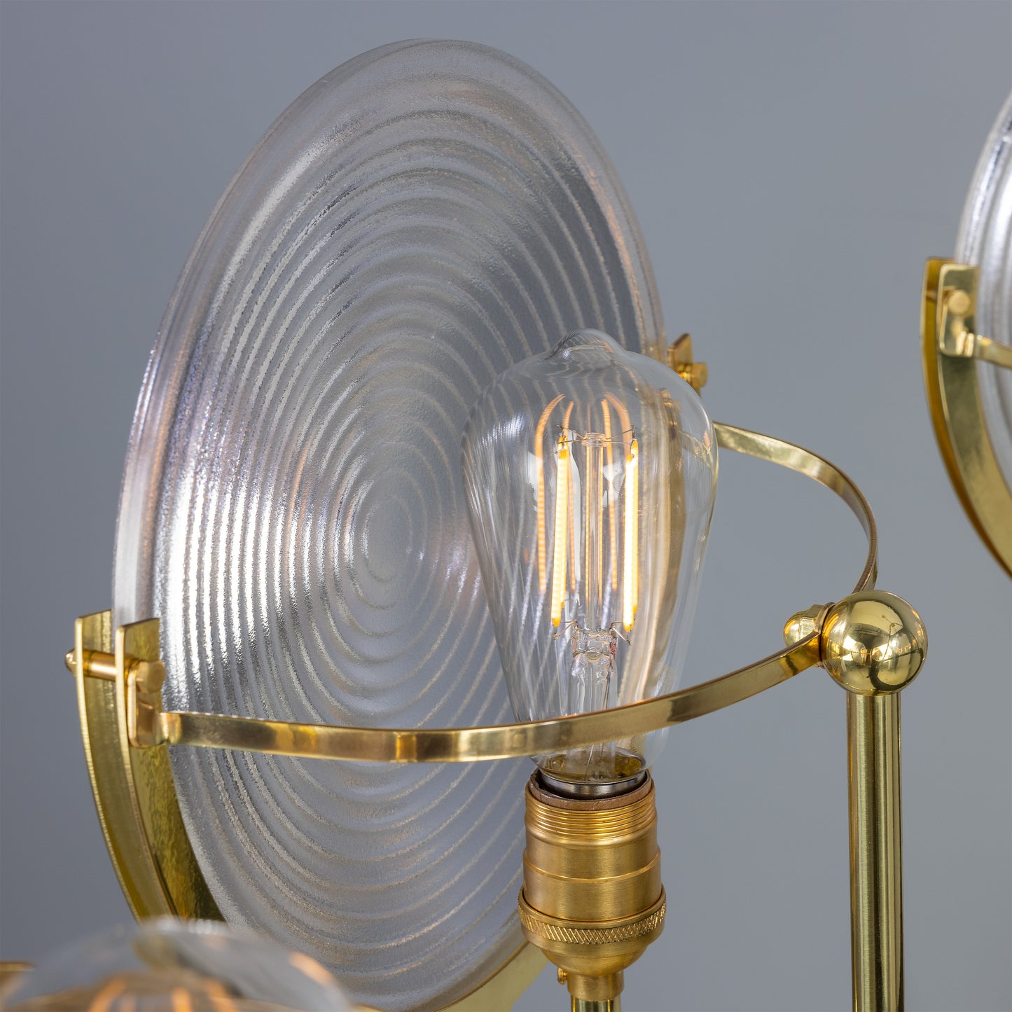 Portland Prismatic Glass Dish Chandelier, Nine-Light