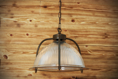 Bousta Holophane Glass Pendant Light