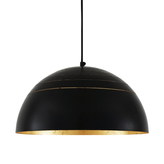 Midas Black Dome Gold Leaf Pendant Light