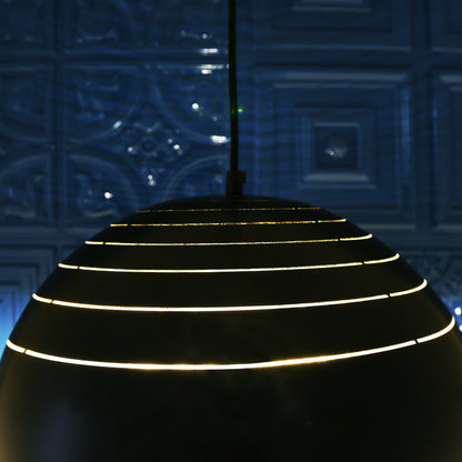 Midas Black Dome Gold Leaf Pendant Light