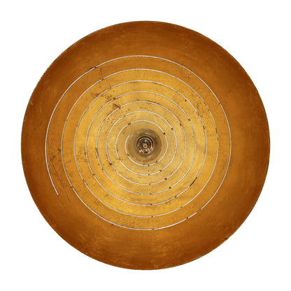 Midas Black Dome Gold Leaf Pendant Light